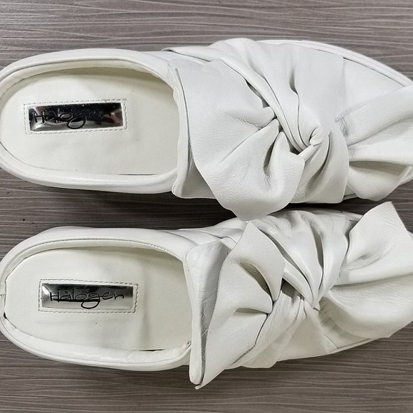 Halogen Manny Knotted Slip-On Sneaker, White Leather, Womens Size 6 - Picture 8 of 10